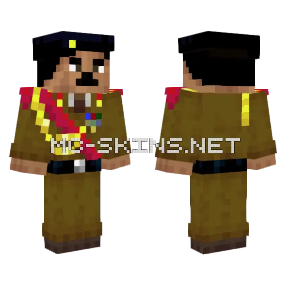Saddam Hussein Minecraft skin, front and back