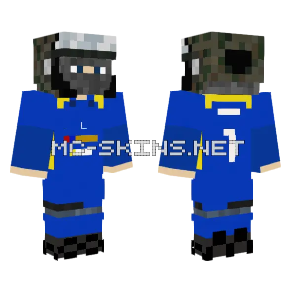 Safas Blue Outfit Minecraft skin, front and back