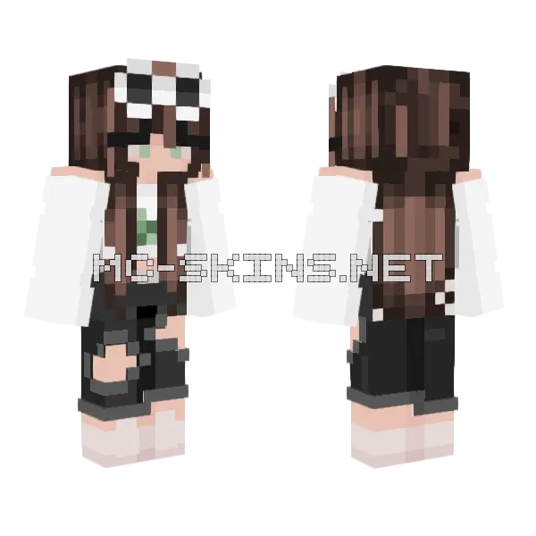 Sage Green Girl Minecraft skin, front and back