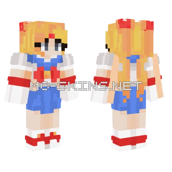 Sailor Moon Minecraft skin, front and back
