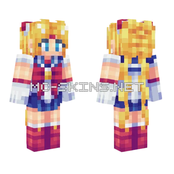 Sailor Moon Minecraft skin, front and back