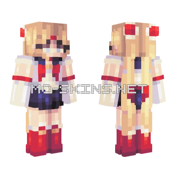 Sailor Moon Outfit Minecraft skin, front and back