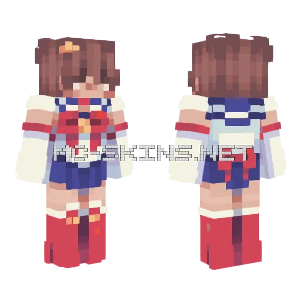 Sailor Moon Purp Minecraft skin, front and back