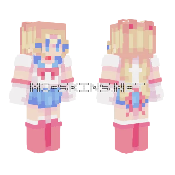 Sailor Moon TCE Minecraft skin, front and back