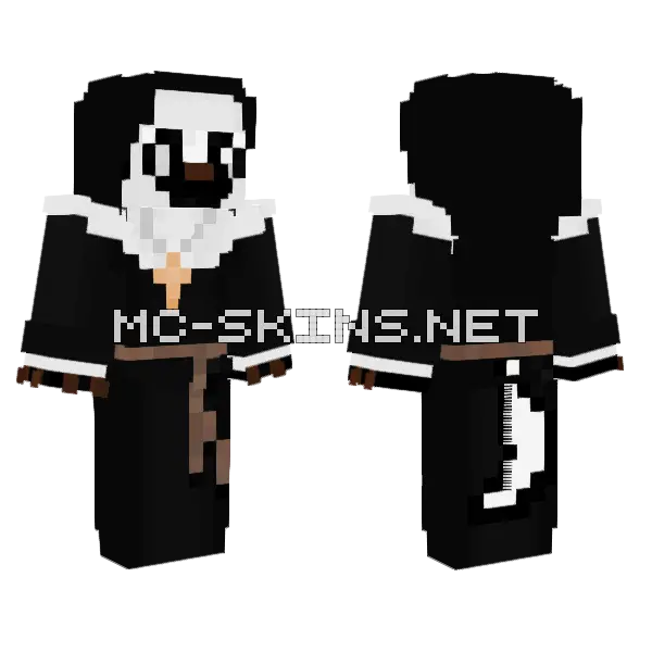 Saint Loona Nun Skunk Minecraft skin, front and back