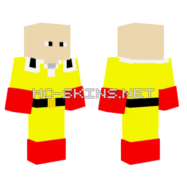 Saitama Minecraft skin, front and back