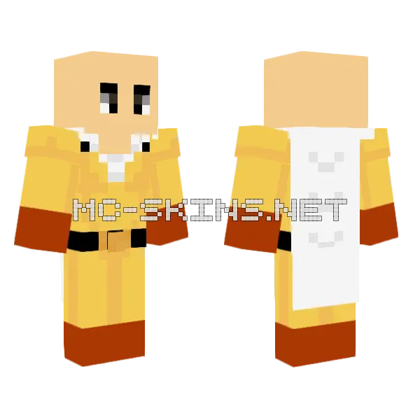 Saitama Minecraft skin, front and back