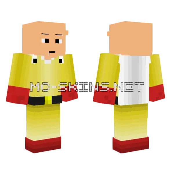 Saitama Minecraft skin, front and back