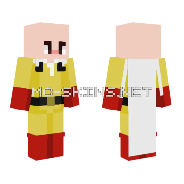 Saitama Minecraft skin, front and back