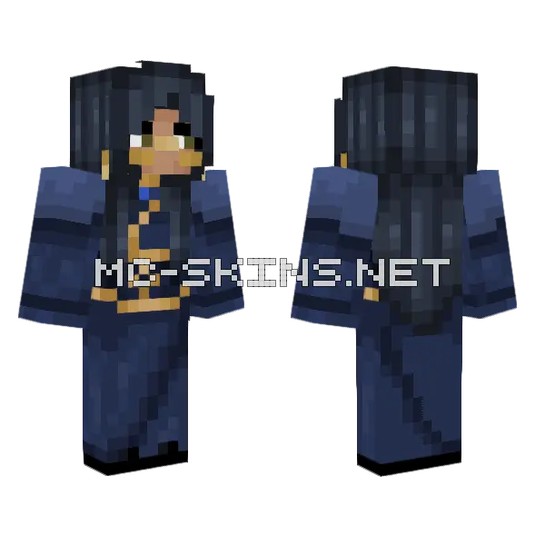 Saki Minecraft skin, front and back