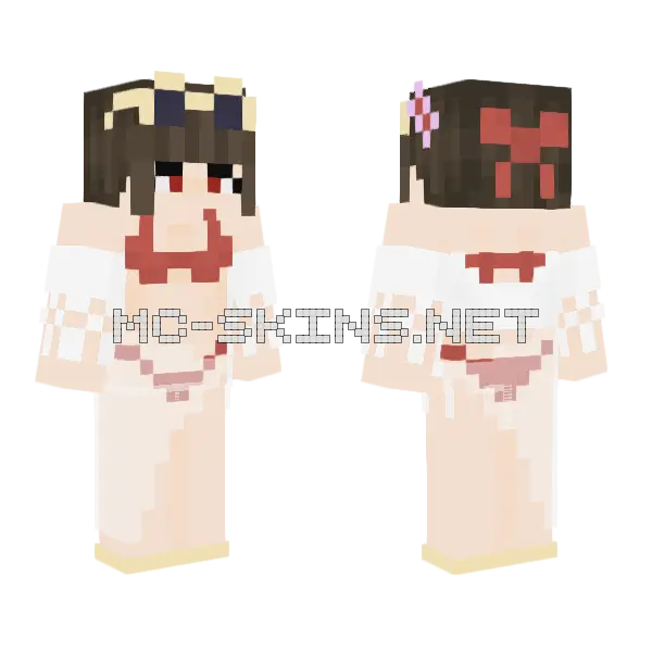 Sakura Bloom Summer Girl Minecraft skin, front and back