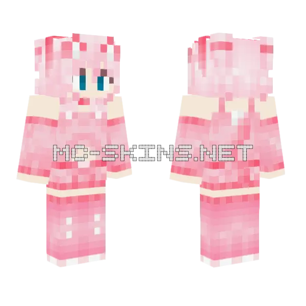 Sakura Cat Girl Self Skin Minecraft skin, front and back