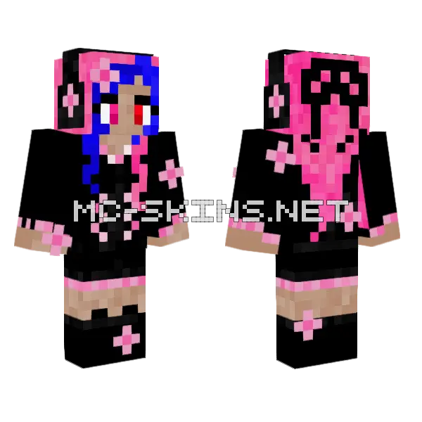Sakura Girl Minecraft skin, front and back