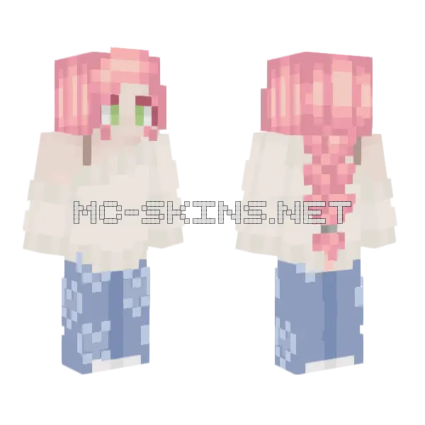 Sakura Girl Minecraft skin, front and back