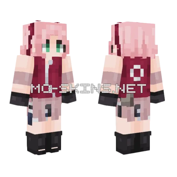 Sakura Haruno Minecraft skin, front and back