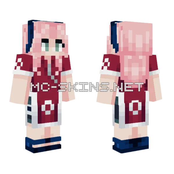 Sakura Haruno Minecraft skin, front and back