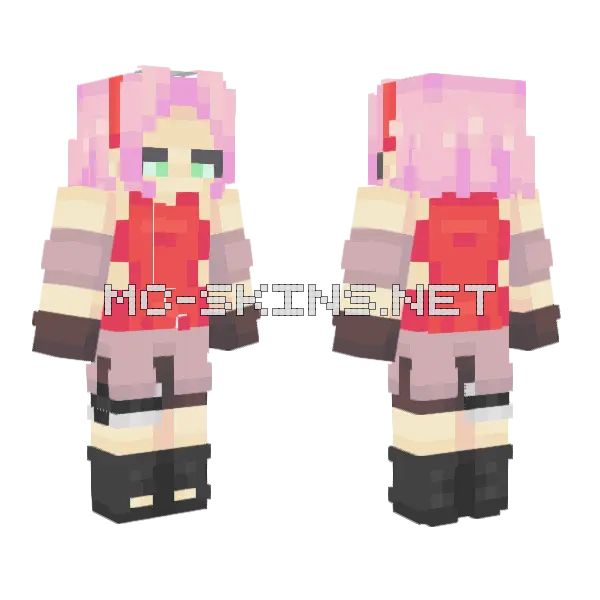 Sakura Haruno Minecraft skin, front and back