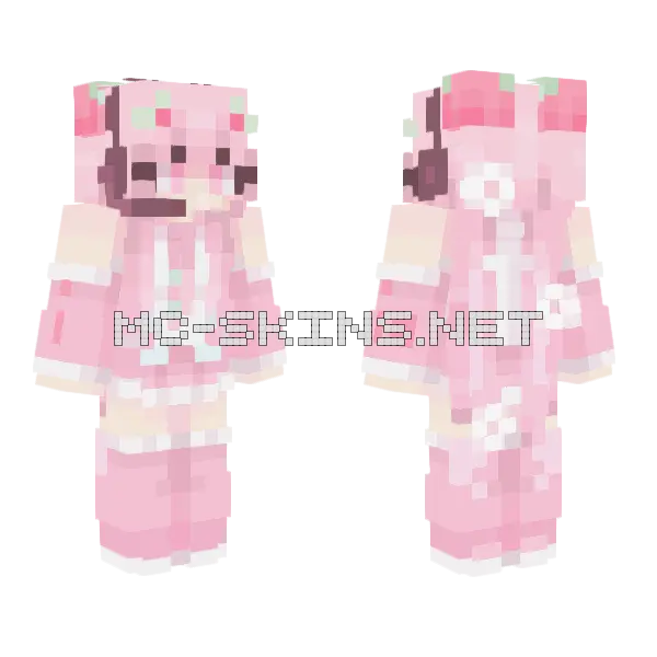 Sakura Hatsune Mitsu Minecraft skin, front and back