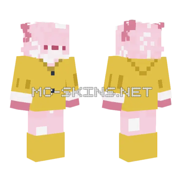 Sakura Hooddown Sprinkdeer Minecraft skin, front and back