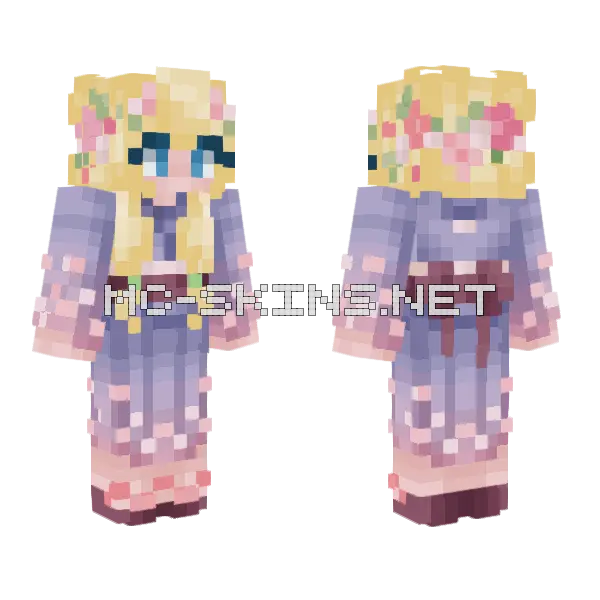 Sakura Me Minecraft skin, front and back