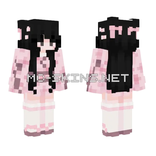 Sakura Nixu Minecraft skin, front and back