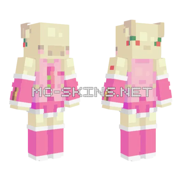 Sakura Piggy Minecraft skin, front and back