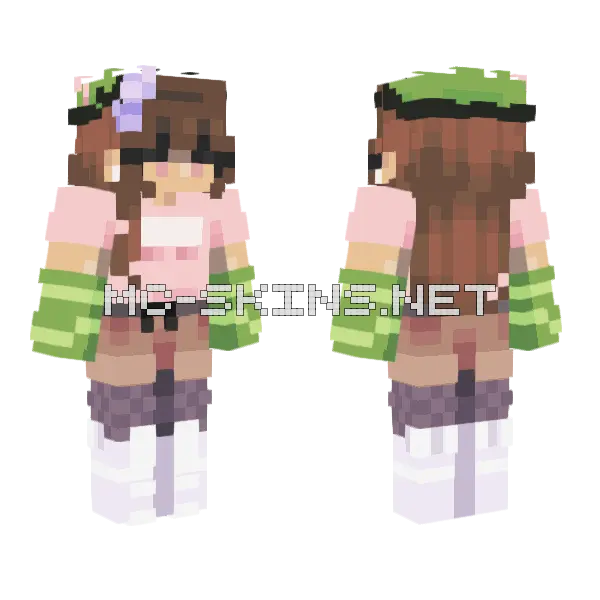 Sakura Tree Base Minecraft skin, front and back