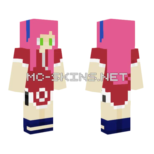 Sakura V1 Minecraft skin, front and back