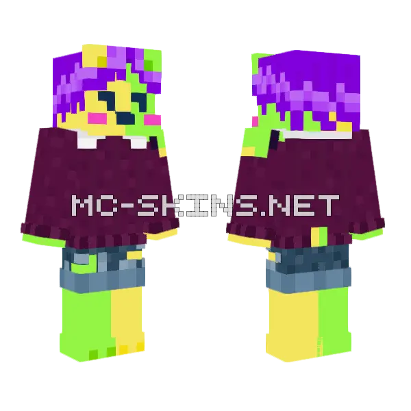 Sally Spritebear Sweater Minecraft skin, front and back
