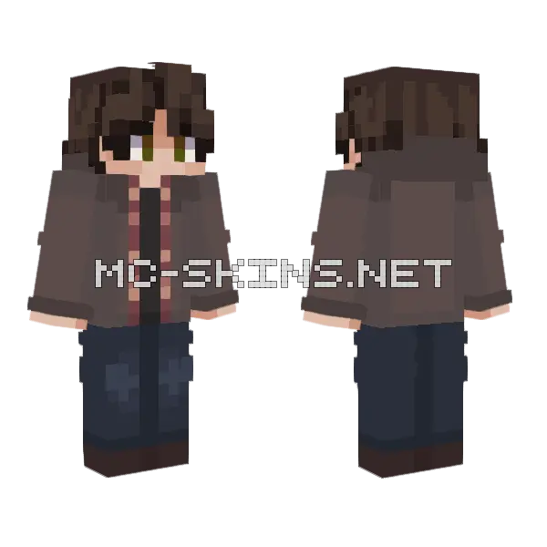 Sam Winchester Minecraft skin, front and back
