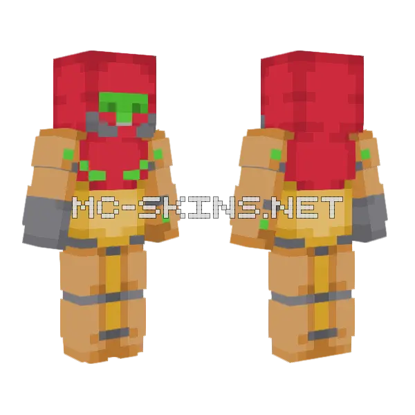 Samus Aran Suit Minecraft skin, front and back