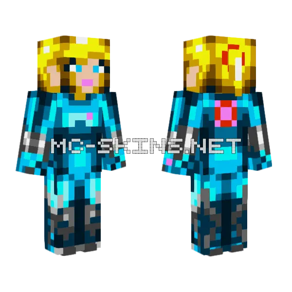 Samus Aran Zero Suit Minecraft skin, front and back