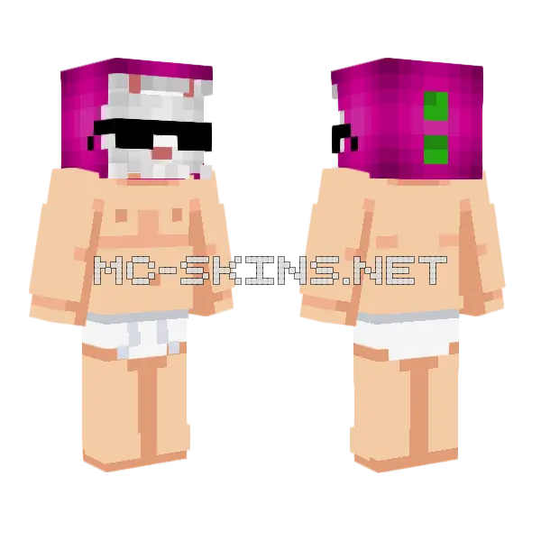 Sanconejo Con Cuerpo De Bebe Minecraft skin, front and back
