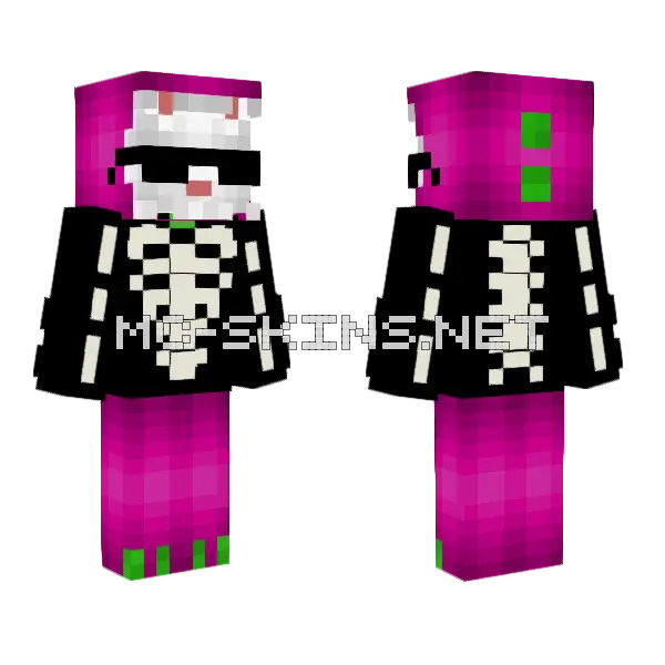 Sanconejo Skeleton Suit Minecraft skin, front and back