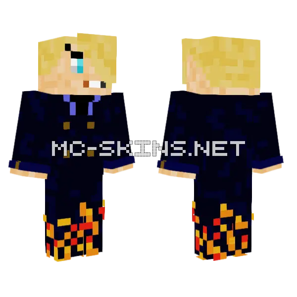 Sanji Minecraft skin, front and back