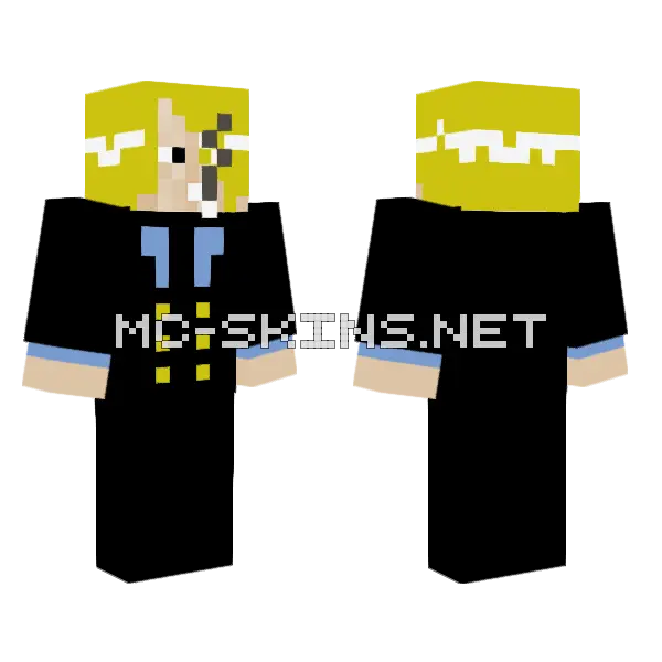 Sanji Minecraft skin, front and back