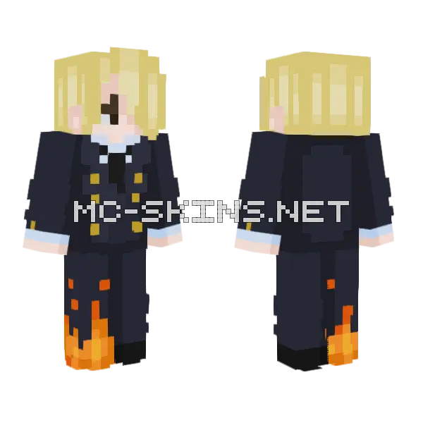 Sanji With Blinking Eye Minecraft skin, front and back