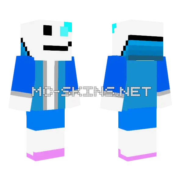 Sans Minecraft skin, front and back