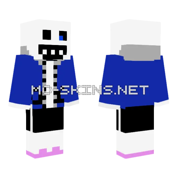 Sans Minecraft skin, front and back