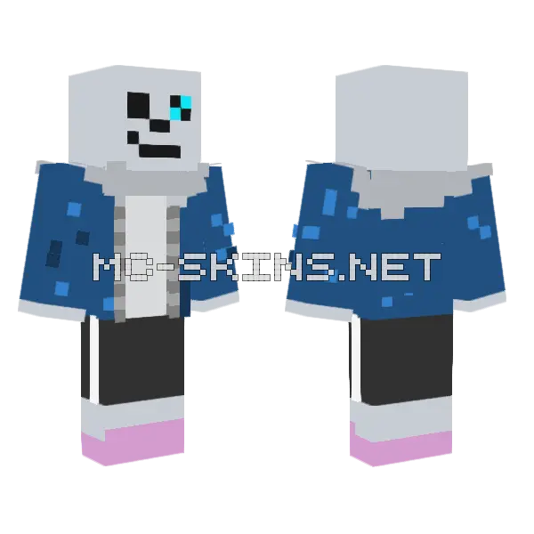 Sans Minecraft skin, front and back