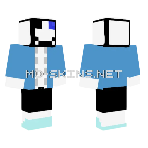 Sans Minecraft skin, front and back