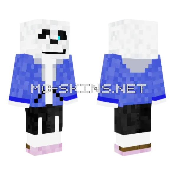 Sans Minecraft skin, front and back
