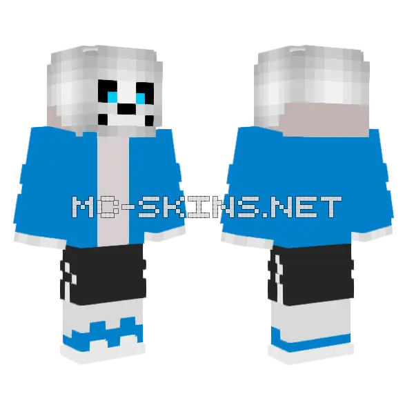 Sans Minecraft skin, front and back