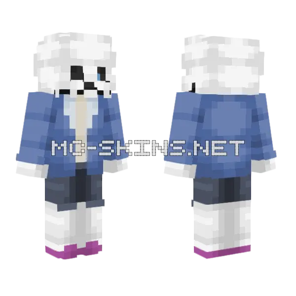 Sans Minecraft skin, front and back