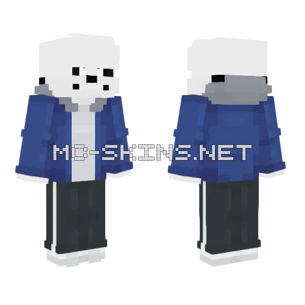 Sans Minecraft skin, front and back