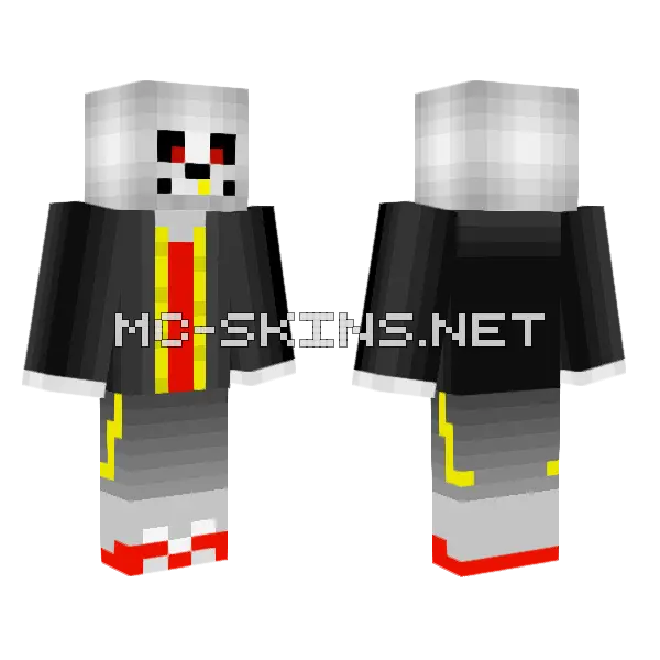 Sans Minecraft skin, front and back