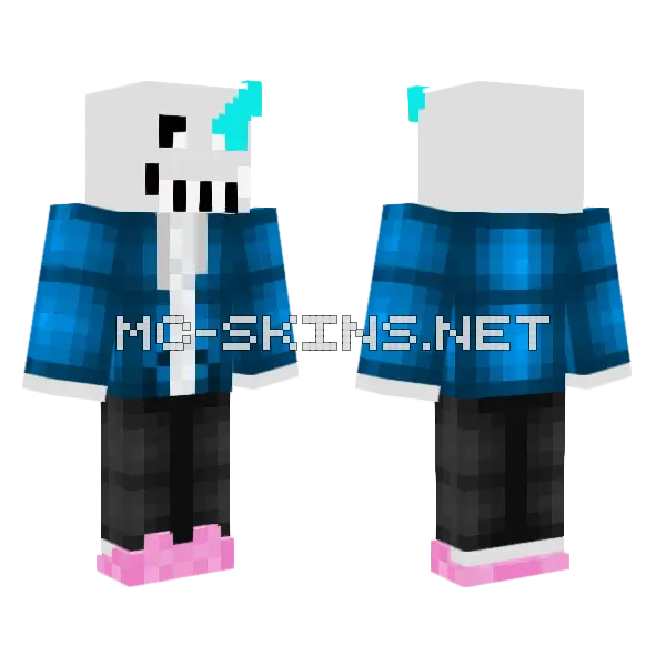 Sans Minecraft skin, front and back