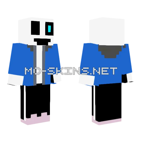 Sans Minecraft skin, front and back
