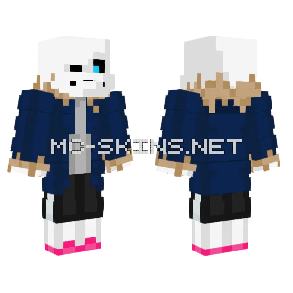 Sans Minecraft skin, front and back