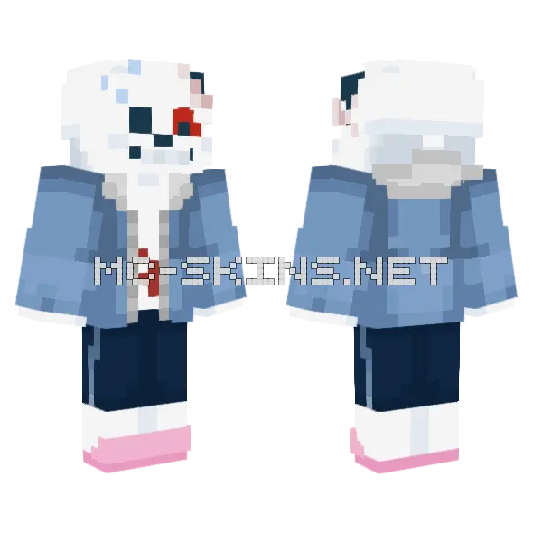 Sans Horrortale Minecraft skin, front and back